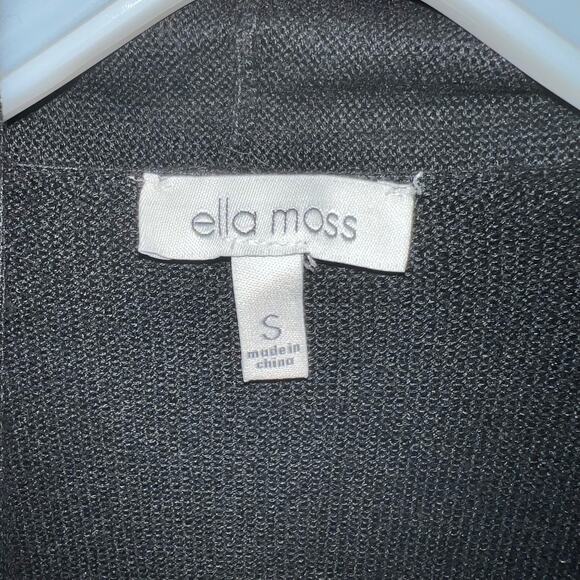 EUC Ella Moss Knit Cardigan Sweater Black Womens Sz Small Long Open Front - Picture 4 of 9